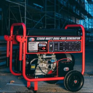 All Power APGG12000-12,000-Watt Dual Fuel Generator Gasoline Propane JD Engine Electric Start Portable Wheel Kit