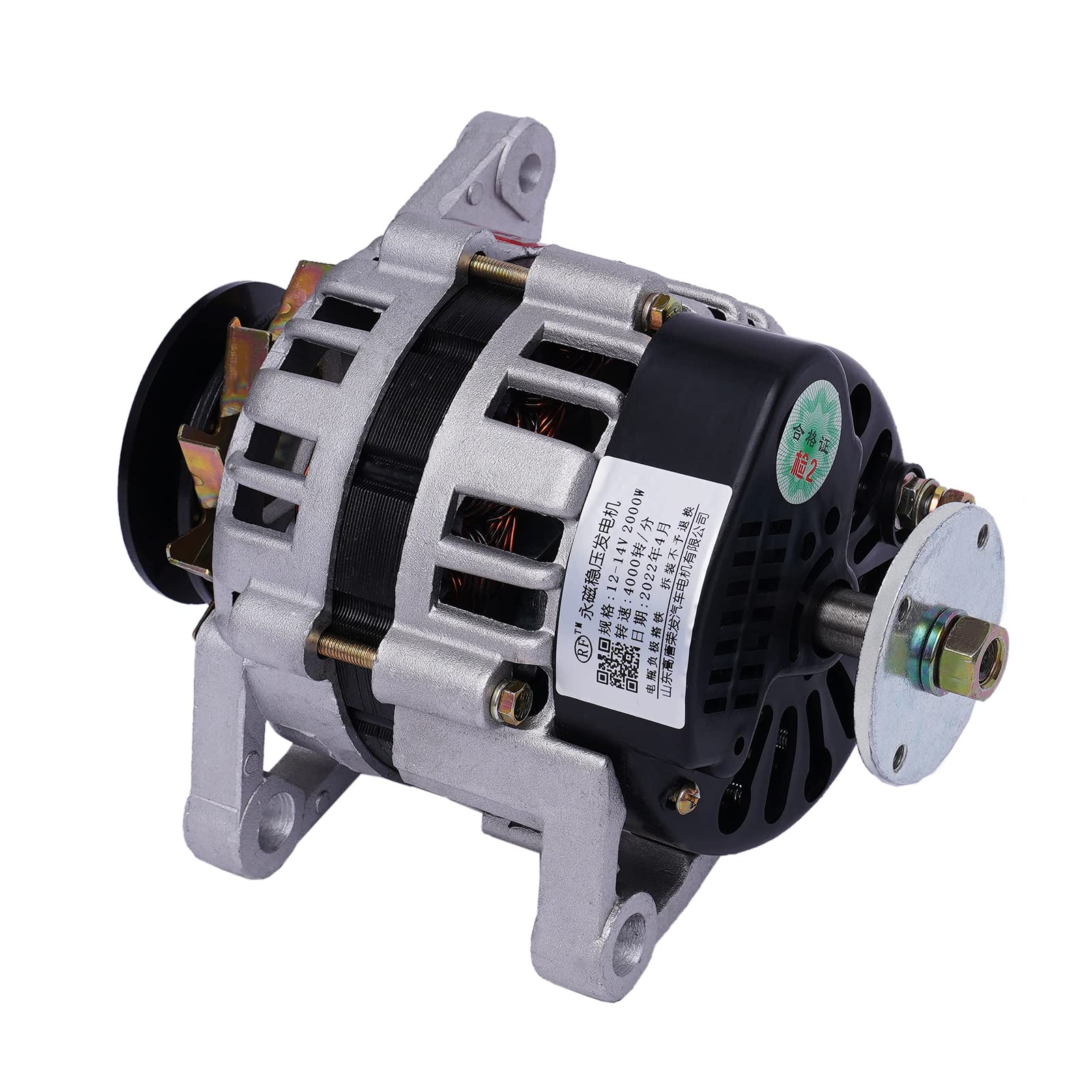 Permanent Magnet Synchronous Generator, 2000W 12V PMA Low Rpm Alternator Two Wheel Generator DC Generator 4000 rpm