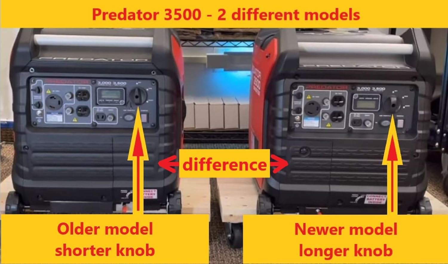 Compatible replacement knob for Harbor Freight Predator 3500 watts inverter generator for the Off-Choke-Run switch selector and compatible screw - new 3d printed part (Shorter - older generator model)