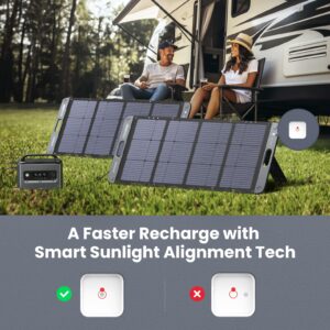 UGREEN Solar Generator PowerRoam 1200 Portable Power Station with 2 x 100W Solar Panels, LiFePO4 Batteries, 1024Wh Capacity, 100W USB-C Output, Suitable for Outdoor Camping, Home Emergency, RVs