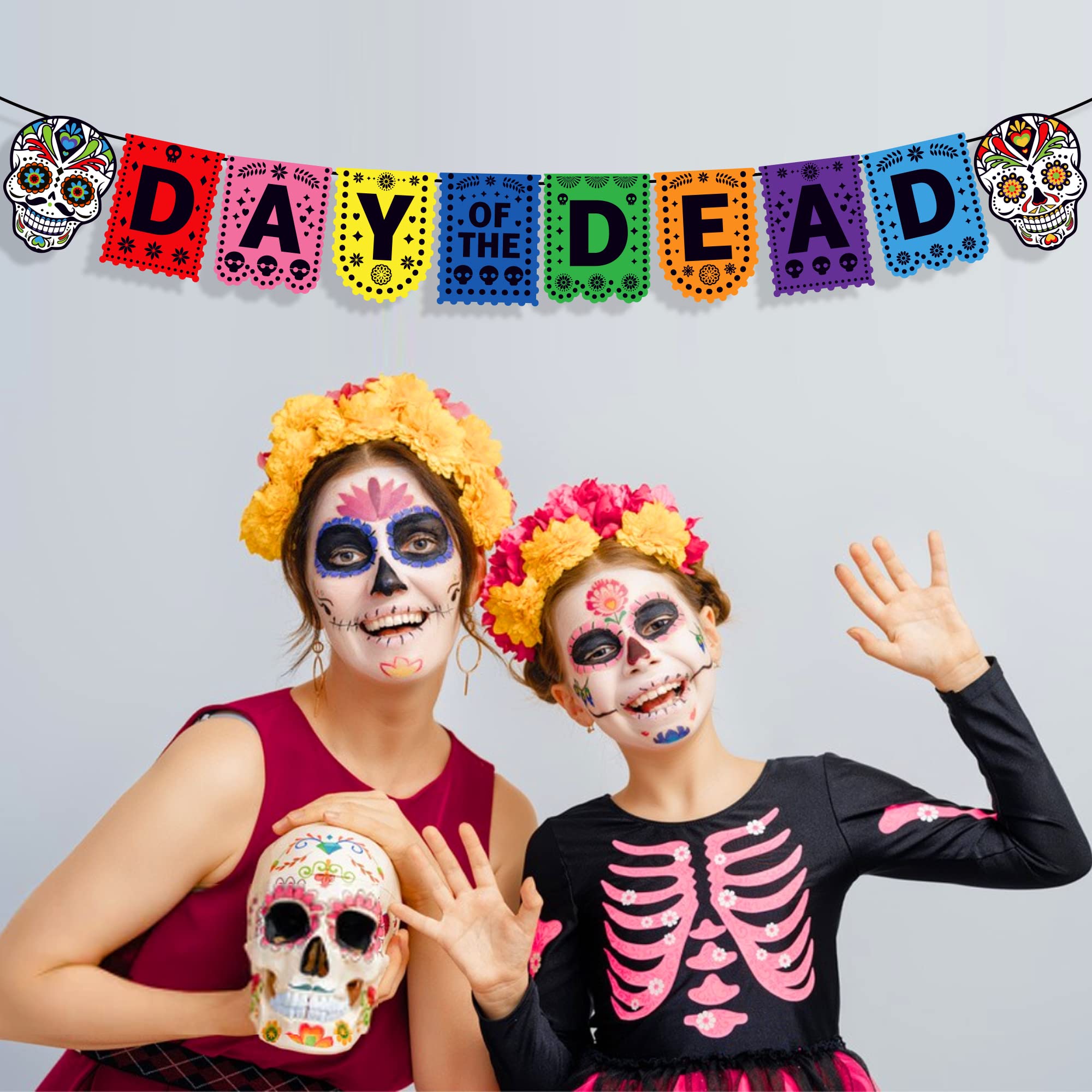 Day of The Dead Porch Banner Dia de Los Muertos Banner Mexican Banner Skulls and Skeletons Mexican Days Banner of Halloween Party Decoration, Days of the Dead Party Decoration