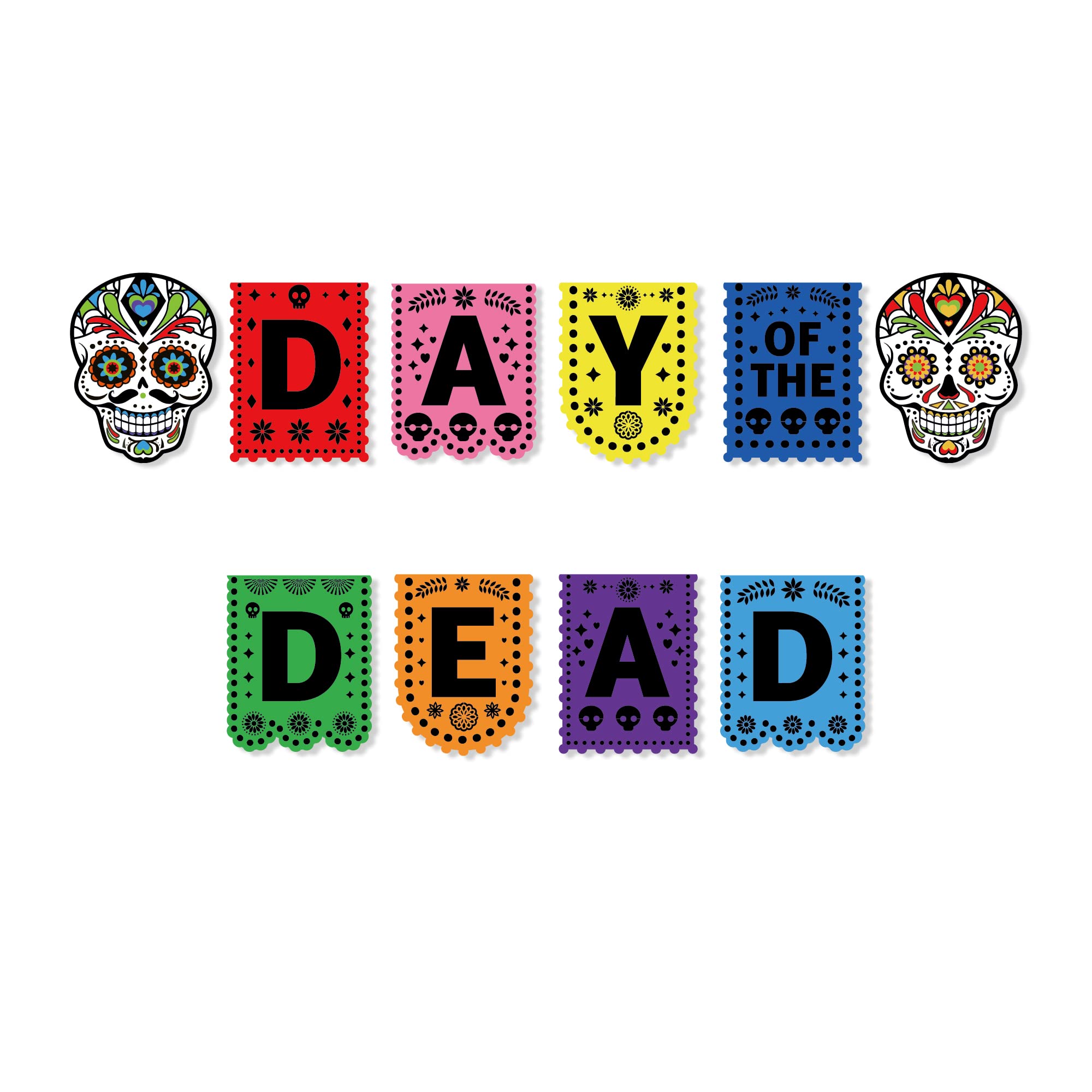 Day of The Dead Porch Banner Dia de Los Muertos Banner Mexican Banner Skulls and Skeletons Mexican Days Banner of Halloween Party Decoration, Days of the Dead Party Decoration