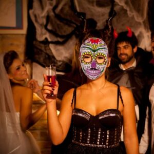 Day of the Dead Sugar Skull Senor Bones Plastic Mask