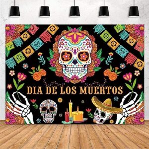 mehofond 7x5ft day of the dead backdrop for mexican fiesta dia de los muertos birthday party decorations banner sugar skull flower mexican fiesta theme photography background photo booth props