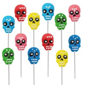 Fruidles Halloween Skull Candy Day of the Dead Lollipops Individually Wrapped (12-Pack