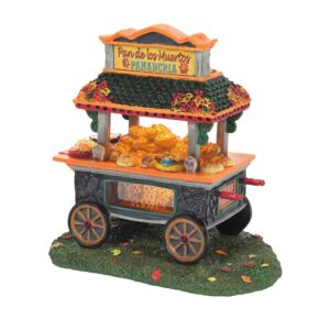 department 56 snow village halloween acccessories day of the dead pastry cart lit figurine, 5.63 inch, multicolor
