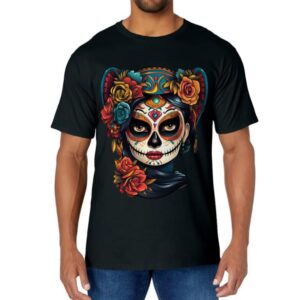 De Los Muertos La Catrina Day of the Dead Sugar Skull Women T-Shirt