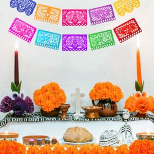 Funnlot Day Of The Dead Decorations Mexican Party Banners Marigold Flowers Ofrendas Dia De Los Muertos Day of The Dead Altar Decorations for Mexican Themed Party Decorations