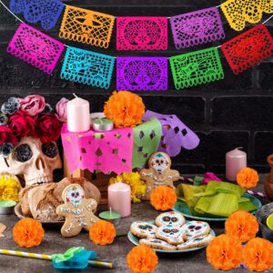 Funnlot Day Of The Dead Decorations Mexican Party Banners Marigold Flowers Ofrendas Dia De Los Muertos Day of The Dead Altar Decorations for Mexican Themed Party Decorations