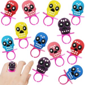 fruidles halloween skull hard candy rings, day of the dead, individually wrapped (12-pack)