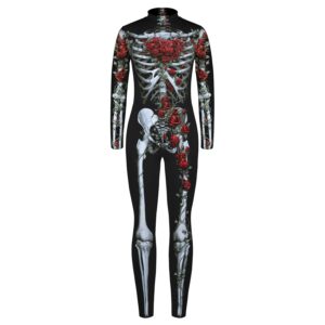 Rose Skeleton Bodysuit Day of the Dead Skull Bone Bodysuit Rose 7-8 Years