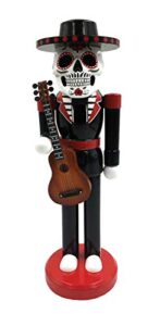 santa's workshop 14" day of the dead nutcracker, black