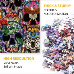 TAOZI&LIZHI Jigsaw Puzzles for Adults 1000 Piece, Halloween Puzzle Picture Family Decorations, Day of The Dead (Sugar Skulls), Party Supplies Unique Christmas Birthday Gifts for Kids and Teenagers