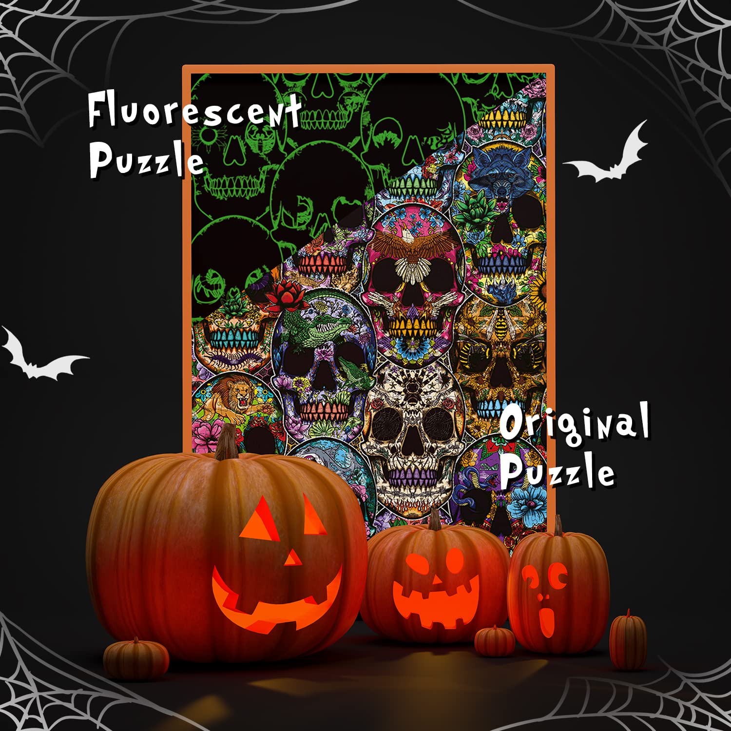 TAOZI&LIZHI Jigsaw Puzzles for Adults 1000 Piece, Halloween Puzzle Picture Family Decorations, Day of The Dead (Sugar Skulls), Party Supplies Unique Christmas Birthday Gifts for Kids and Teenagers