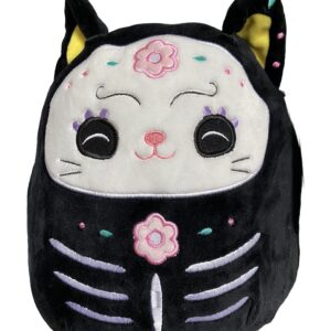 Squishmallows Official Kellytoy 8 Inch Soft Plush Squishy Toy Animals (Zelina Black Cat Day of The Dead)