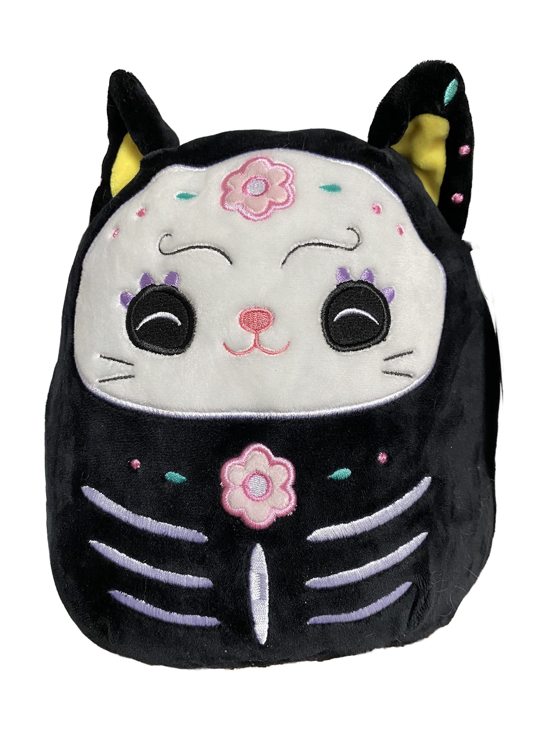 Squishmallows Official Kellytoy 8 Inch Soft Plush Squishy Toy Animals (Zelina Black Cat Day of The Dead)