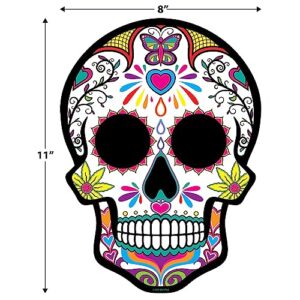 Beistle 6 Piece Corrugated Plastic Day Of The Dead Decorations Sugar Skull Yard Signs For Dia De Los Muertos Party Supplies Celebrations, Made In USA Since 1900