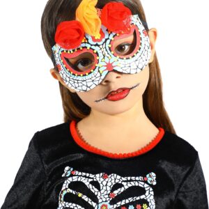 Lingway Toys Day of the Dead Costume for Girls,Great for Dia de los Muertos 7-8years