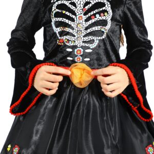 Lingway Toys Day of the Dead Costume for Girls,Great for Dia de los Muertos 7-8years