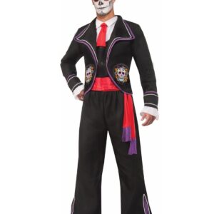 Forum Novelties Men's Day Of Dead Mariachi Macabre Costume, Black, Standard