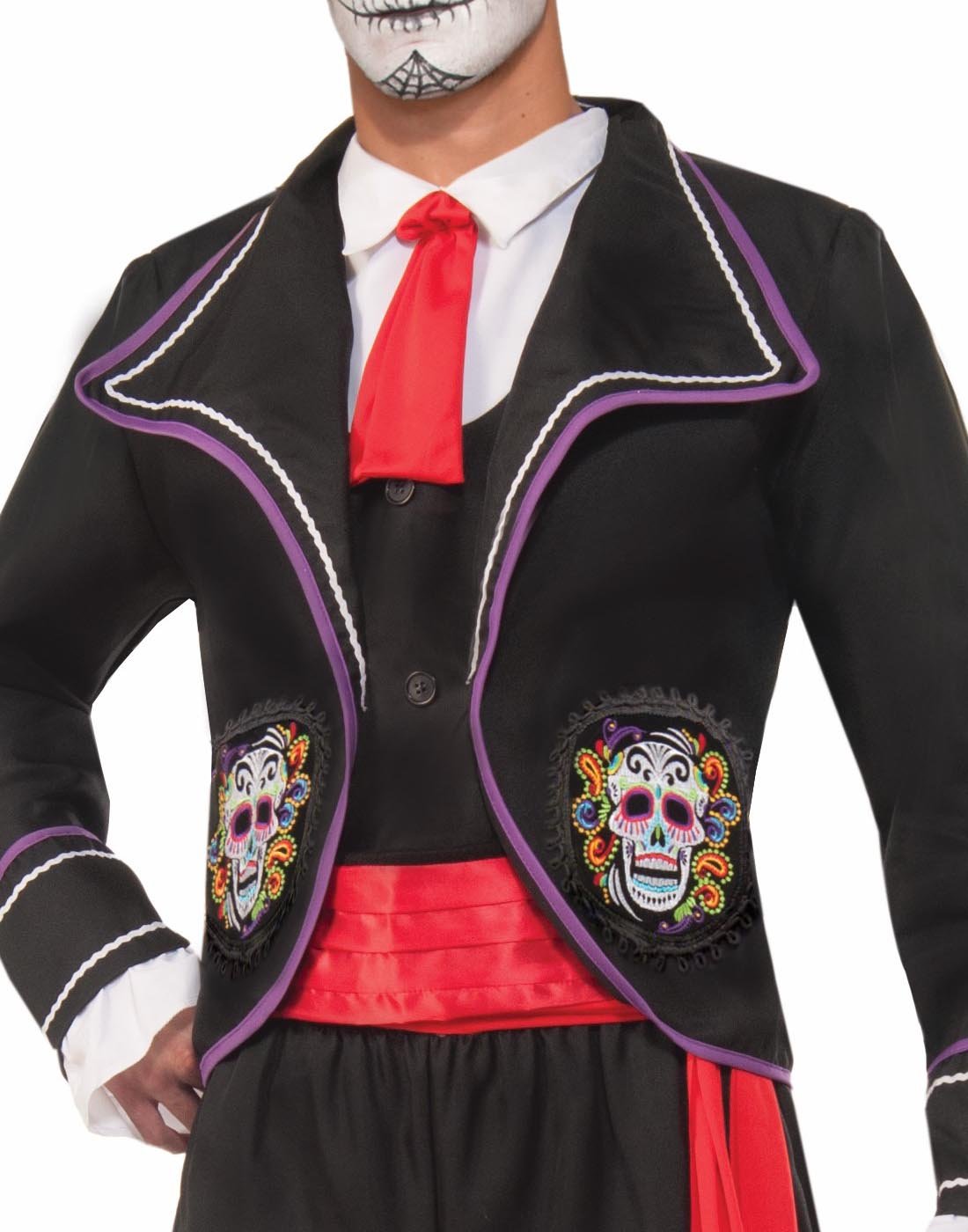 Forum Novelties Men's Day Of Dead Mariachi Macabre Costume, Black, Standard