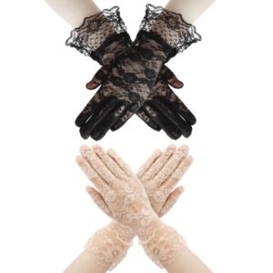 anpiwshjo black gloves costume women, gloves lace, wedding gloves, opera gloves, tea gloves for women, evening gloves, masquerade gloves, gloves cosplay, day of the dead gloves women