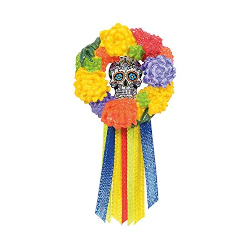 Department 56 Village Collection Accessories Halloween Day of The Dead Wreaths Figurine Set, 0.375 Inch, Multicolor