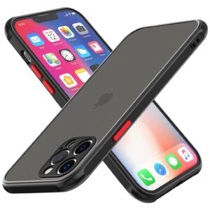 zezhou for iphone 14 pro max phone case, shockproof for iphone 14 pro max case, military grade drop protection, protective hard back slim translucent case for iphone 14 pro max 6.7'', frosted black