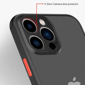 ZEZHOU for iPhone 14 Pro Max Phone Case, Shockproof for iPhone 14 Pro Max Case, Military Grade Drop Protection, Protective Hard Back Slim Translucent Case for iPhone 14 Pro Max 6.7'', Frosted Black