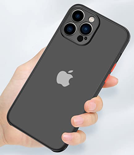 ZEZHOU for iPhone 14 Pro Max Phone Case, Shockproof for iPhone 14 Pro Max Case, Military Grade Drop Protection, Protective Hard Back Slim Translucent Case for iPhone 14 Pro Max 6.7'', Frosted Black