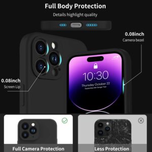 DorisMax for iPhone 14 Pro Max Case with Screen Protector - Upgraded Camera Lens Protector - Soft Full Coverage Liquid Silicone Cover - Scratch-Proof Protective Phone Case 6.7" - Black