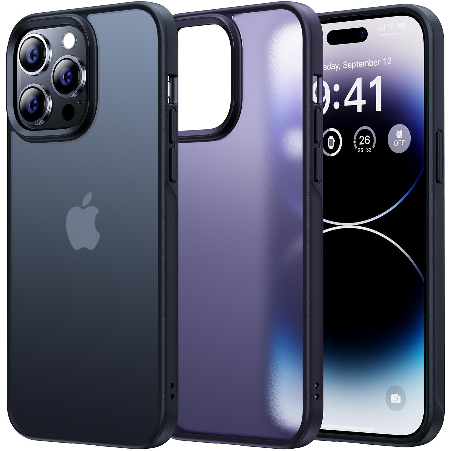 CASEKOO for iPhone 14 ProMax Case Matte Shockproof, [Never Yellow] [10FT Mil-Grade Drop Protection] Translucent Slim Cover Women Men iPhone 14 Pro Max Case, Frosted Black