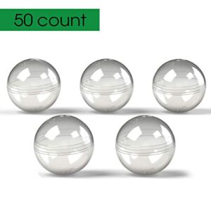 Capsule Vending Machine Round 50 pcs 2 inch - Gumball Machine Capsules Bulk Clear Container - Easter Basket Stuffers Birthday Gifts Pinata Stuffers DIY Craft Supplies - Clear Capsules Empty