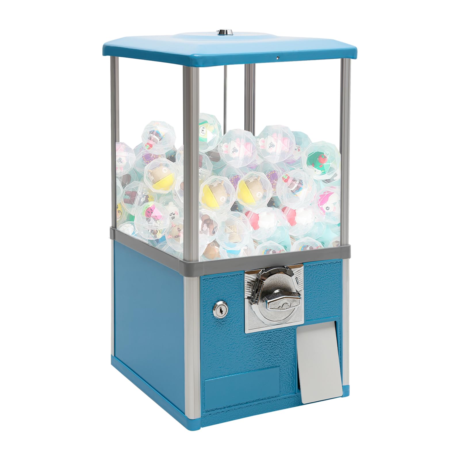 MhdunueSK Gumball Machine,Vending Machines for Business,1.77-1.97Inch Ball Diameter,800 Coin Bank Capacity,2 25 Cent Coins,Vending Machine for Selling Capsule Toys Candies (Blue)