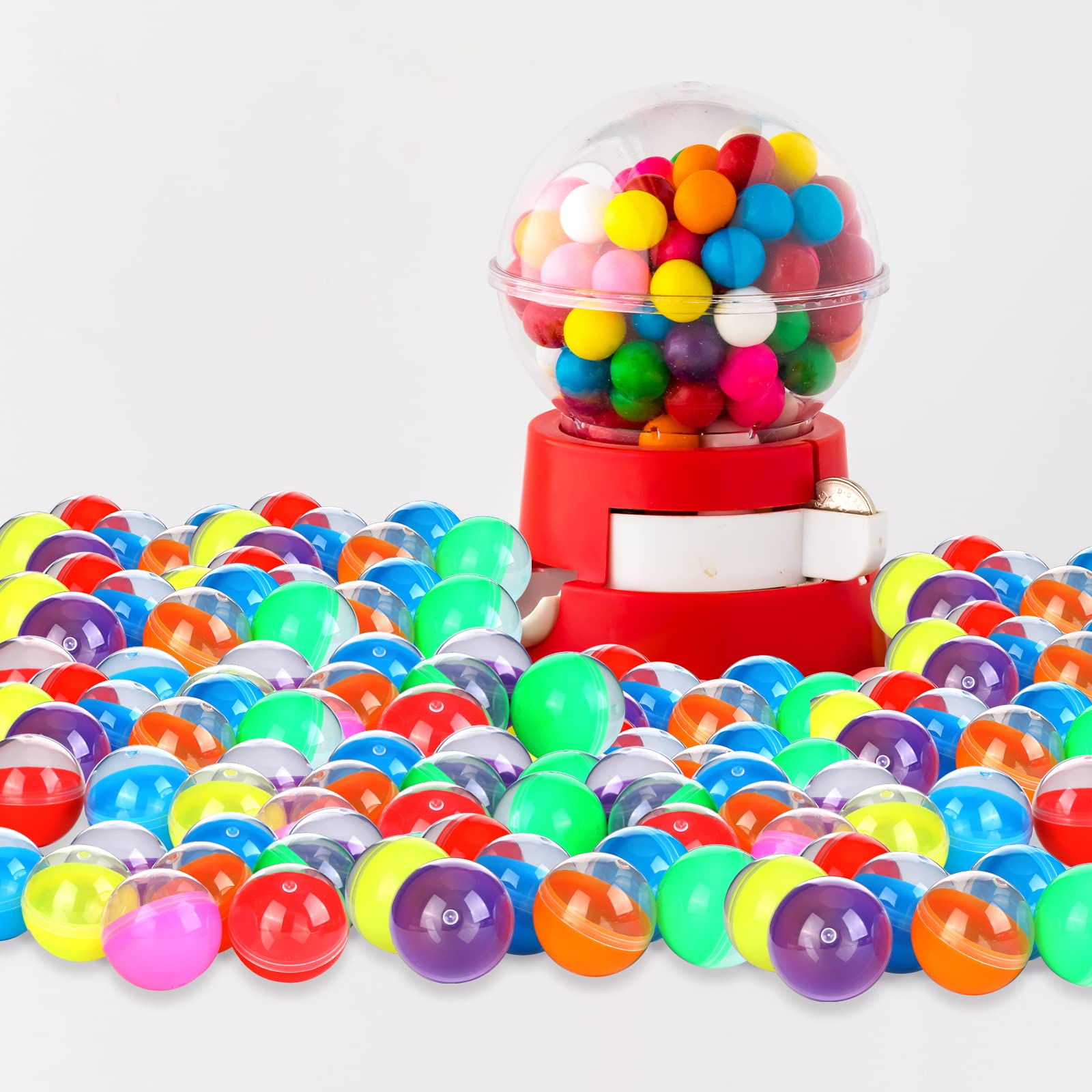 Sosation 150 Pcs Gumball Vending Machine Capsules Empty Round Capsules Plastic Containers Toy Capsules for Prizes Party Favors (1.8 Inch,Stylish Style)