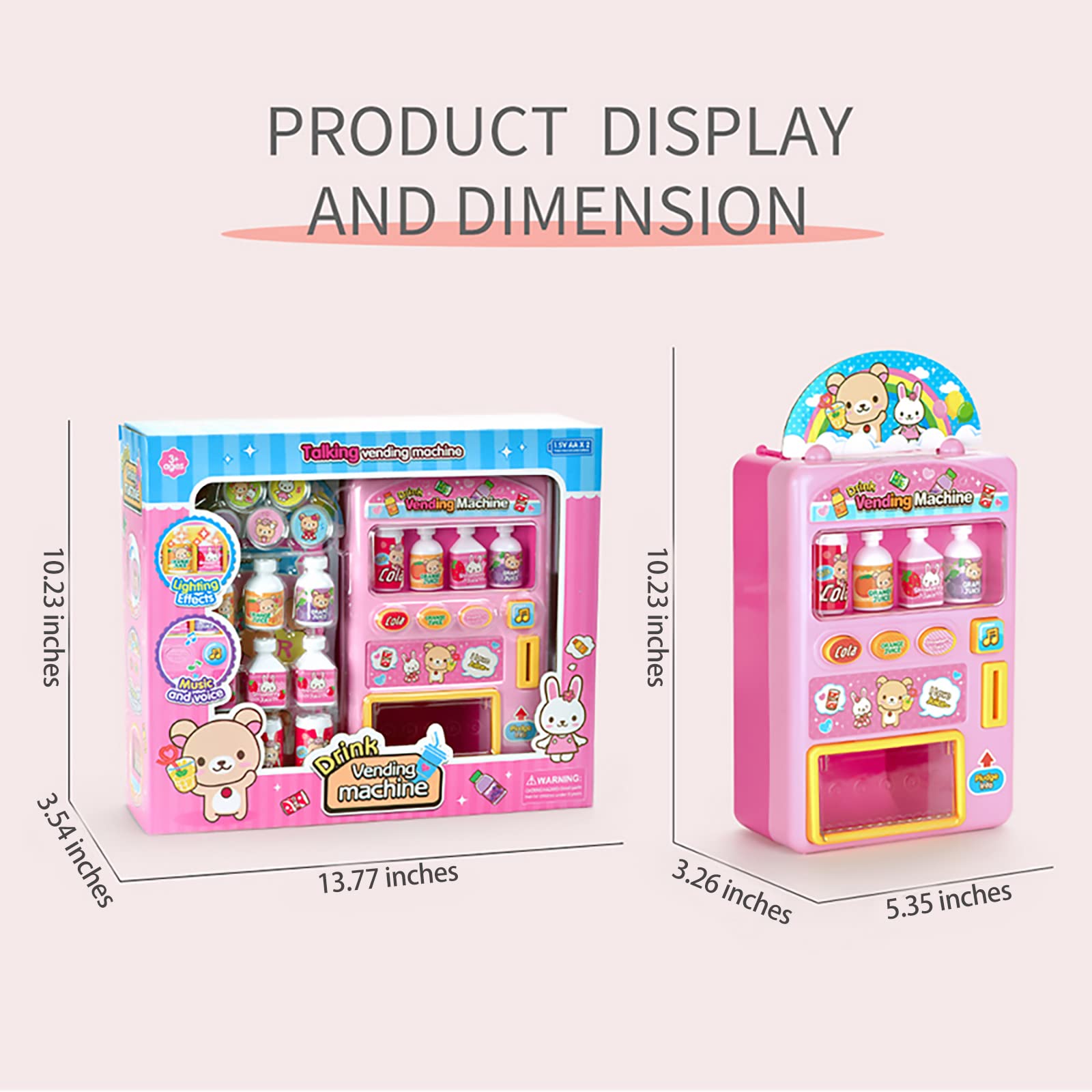 Woleigiao Interactive Drink Vending Machine Toy Pretend Electronic Drink Machines Early Developmental Toy Develop of Life with Music and Light for Boys & Girl