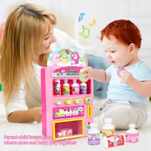 Woleigiao Interactive Drink Vending Machine Toy Pretend Electronic Drink Machines Early Developmental Toy Develop of Life with Music and Light for Boys & Girl