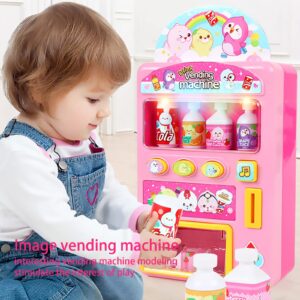 Woleigiao Interactive Drink Vending Machine Toy Pretend Electronic Drink Machines Early Developmental Toy Develop of Life with Music and Light for Boys & Girl