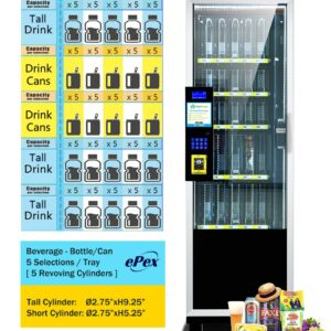 EPEX Compact Cashless Cold Drink Beverage Vending Machine R636D3