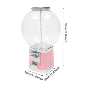 Coin Gumball Machine Toy Vending Machine,11 Inch Mini Vending Machine for Kids,Gumball Bank,Metal Candy Dispenser,Home Vending Machine,Vintage Gum Ball Machine(Pink)