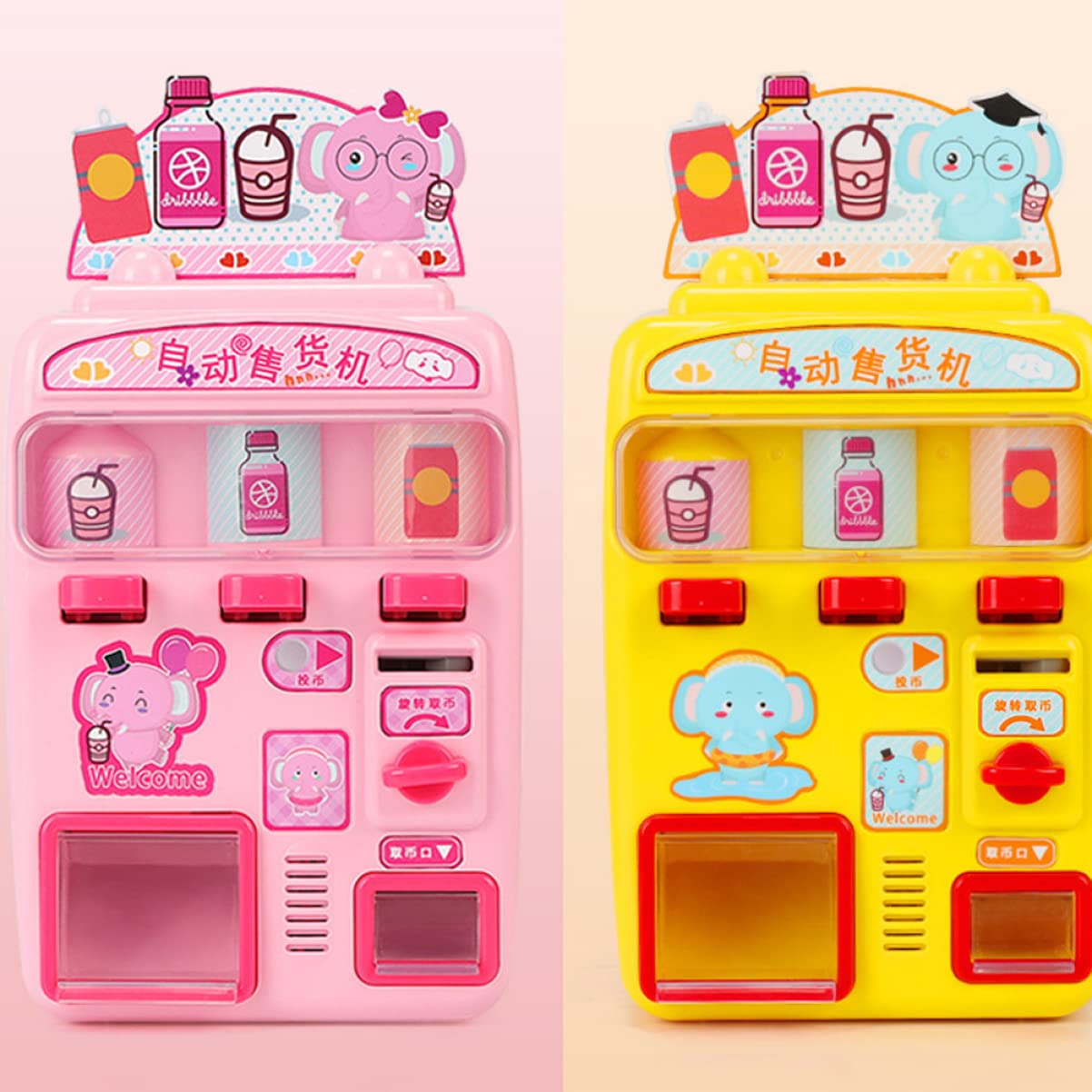 Toyvian Vending Machines Pretend 1 Set Simulation Play House Mini Mini Electronic Vending Juguetes Para Niños Frog Boy Girl Drinks Child Christmas Gifts Balloons Drink Machine Game