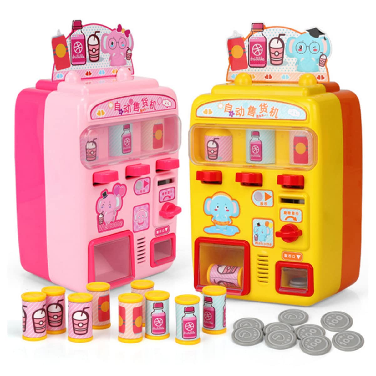 Toyvian Vending Machines Pretend 1 Set Simulation Play House Mini Mini Electronic Vending Juguetes Para Niños Frog Boy Girl Drinks Child Christmas Gifts Balloons Drink Machine Game