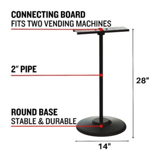 Gumball Machine for Kids - 2 Vending Machines with Stand & Connecting Board Bundle - Bubble Gum Blue Vending Machine and Black Metal Stand Bundle - Coin Gumball Machine