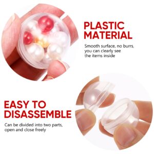 CLISPEED Clear Plastic Balls Small Round Capsule 100pcs Clear Round Capsule Capsule Gumball Machine Container Plastic Capsule Container Surprise Prize Party Favors 32MM Toy Capsules