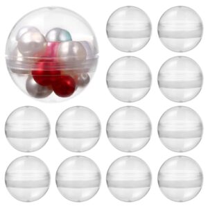 CLISPEED Clear Plastic Balls Small Round Capsule 100pcs Clear Round Capsule Capsule Gumball Machine Container Plastic Capsule Container Surprise Prize Party Favors 32MM Toy Capsules