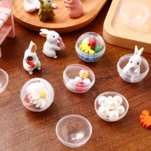 CLISPEED Clear Plastic Balls Small Round Capsule 100pcs Clear Round Capsule Capsule Gumball Machine Container Plastic Capsule Container Surprise Prize Party Favors 32MM Toy Capsules