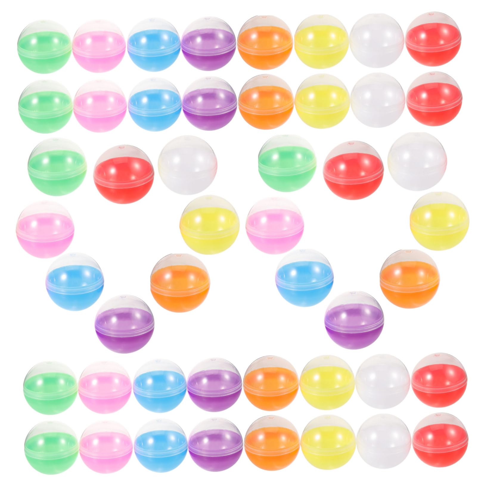 Yardwe 50pcs 50pc Colorful Translucent Gashapon Shell Vending Machine Candy Box Child Plastic Bulk