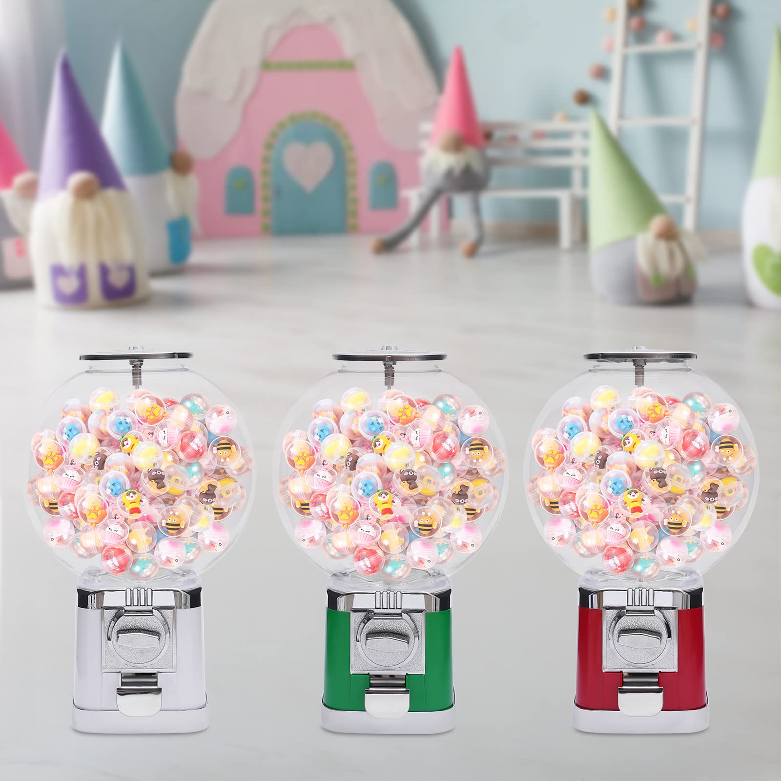 MhdunueSK Big Bubble Gumball Machine,Vending Machines for Business,Machine Capacity 500 Pieces 1.26inch Ball or Candy,for Selling Small Capsule Toys Candy (LM-202B White)
