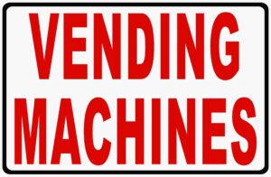 vending machines sign. 12x18 metal. soda candy machine. 2-sided