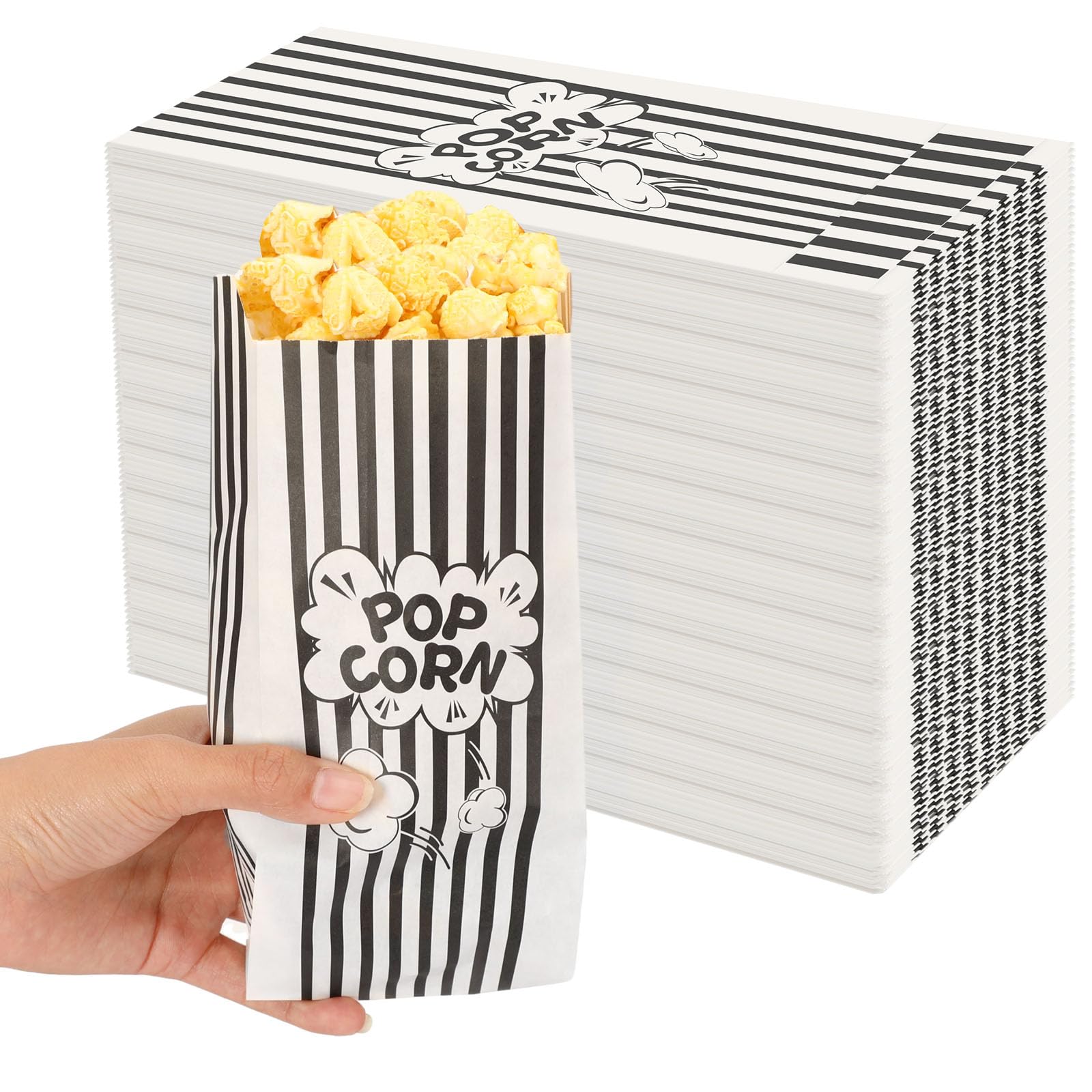 DECYOOL Popcorn Bags，350 Pack Popcorn Bags Individual Servings Popcorn Machine Accessories for Popcorn Bars, Movie Nights, Concessions